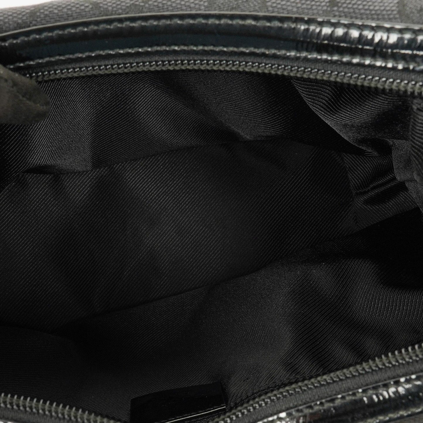 Gucci Hobo Shoulder Bag in GG Canvas and Patent Leather Black