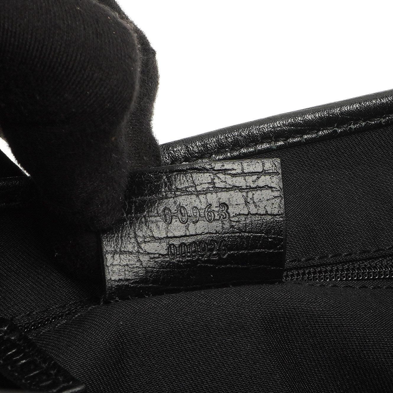 Gucci Jackie Vintage Medium Black GG Canvas And Leather Shoulder Bag