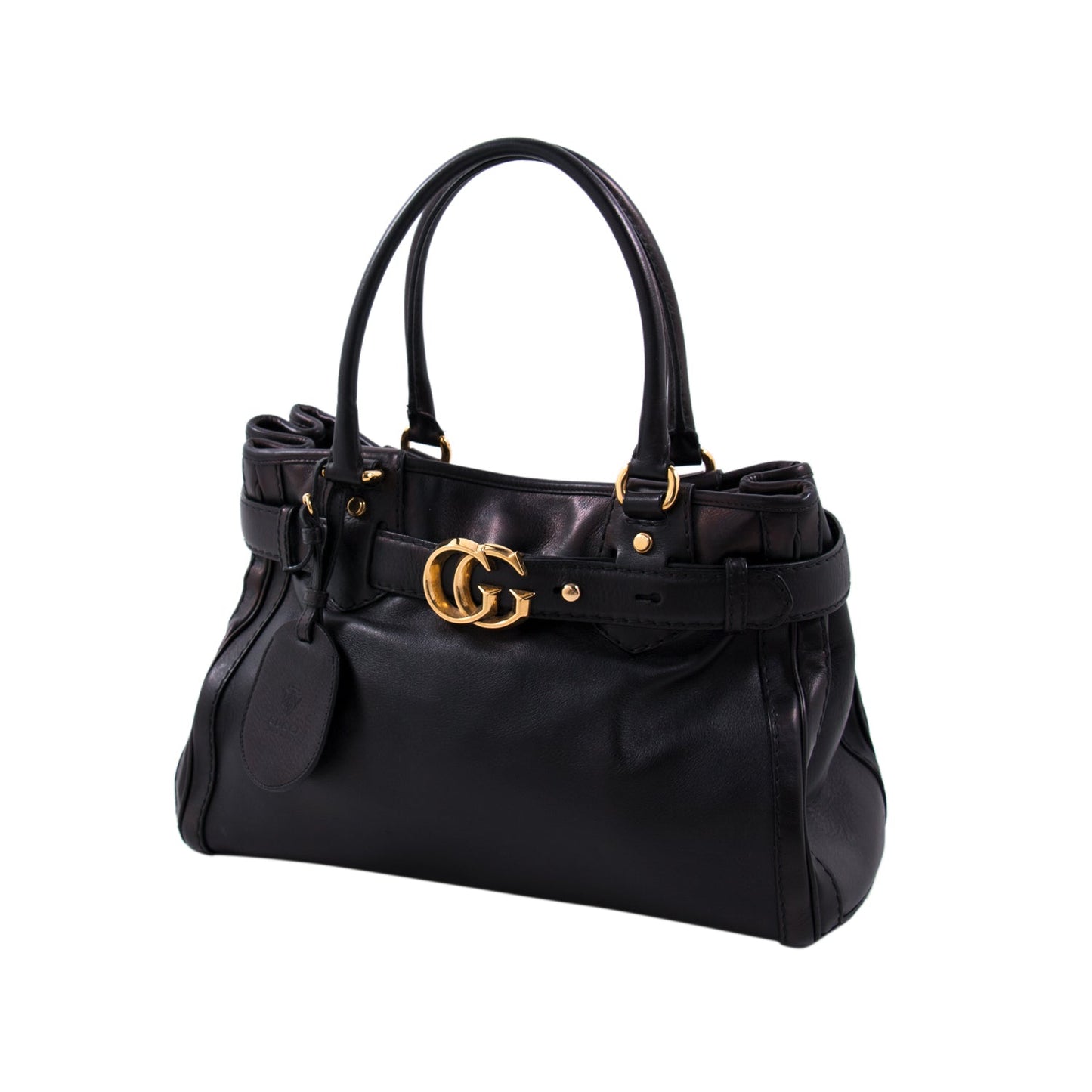 Gucci Leather Canvas Shoulder Bag Style 34
