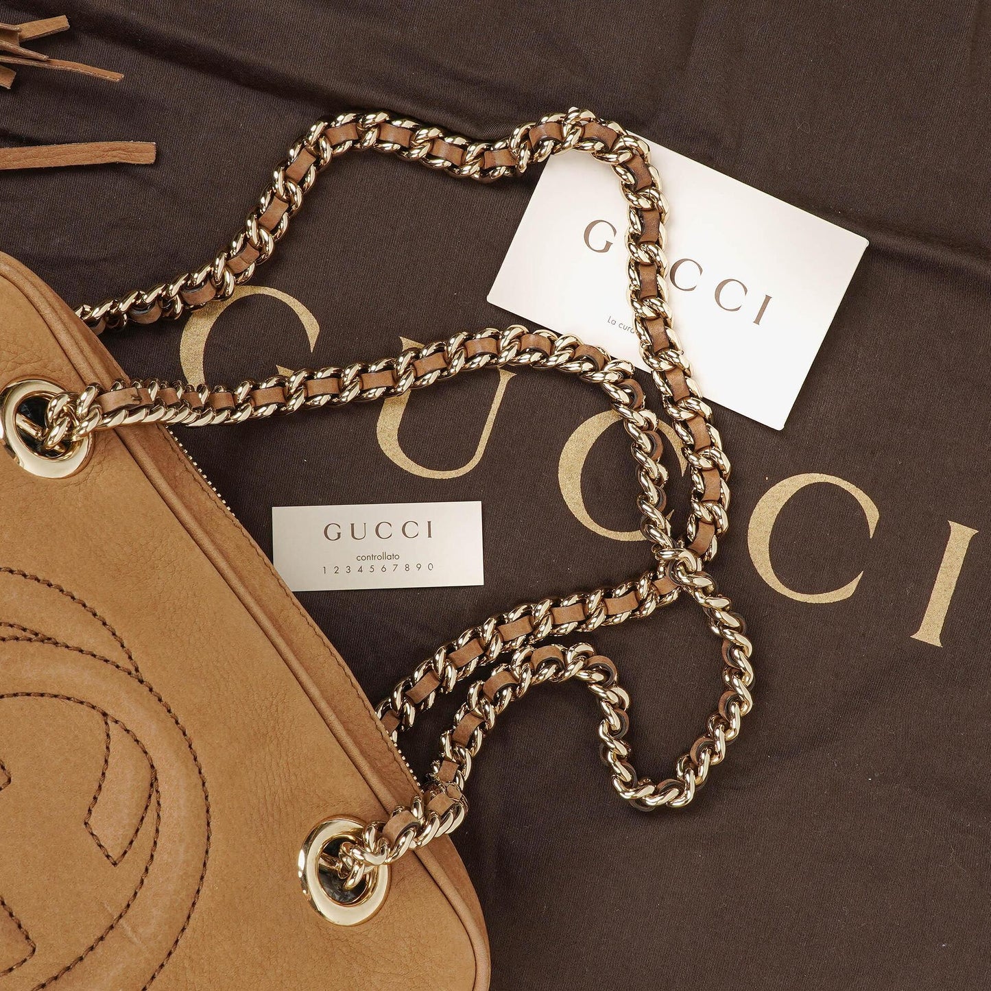 Gucci Small Soho Bowler Brown Nubuck Bag