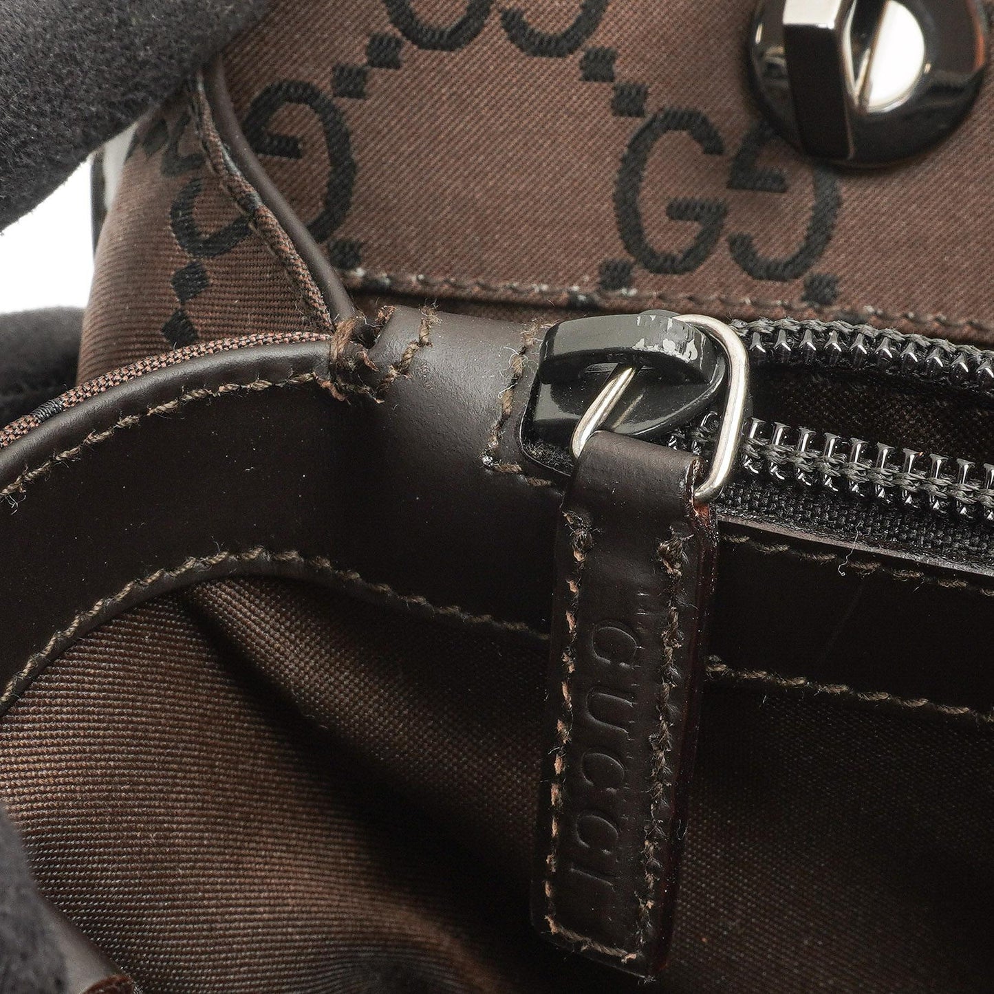 Gucci Vintage Bamboo Brown GG Canvas Tote Bag