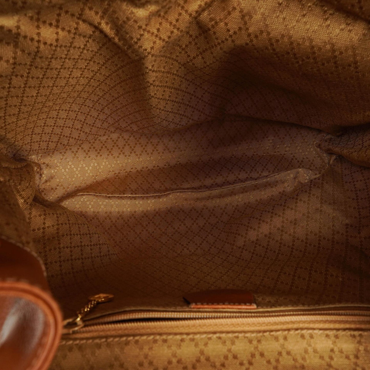 Gucci Vintage Brown Leather Bamboo Backpack
