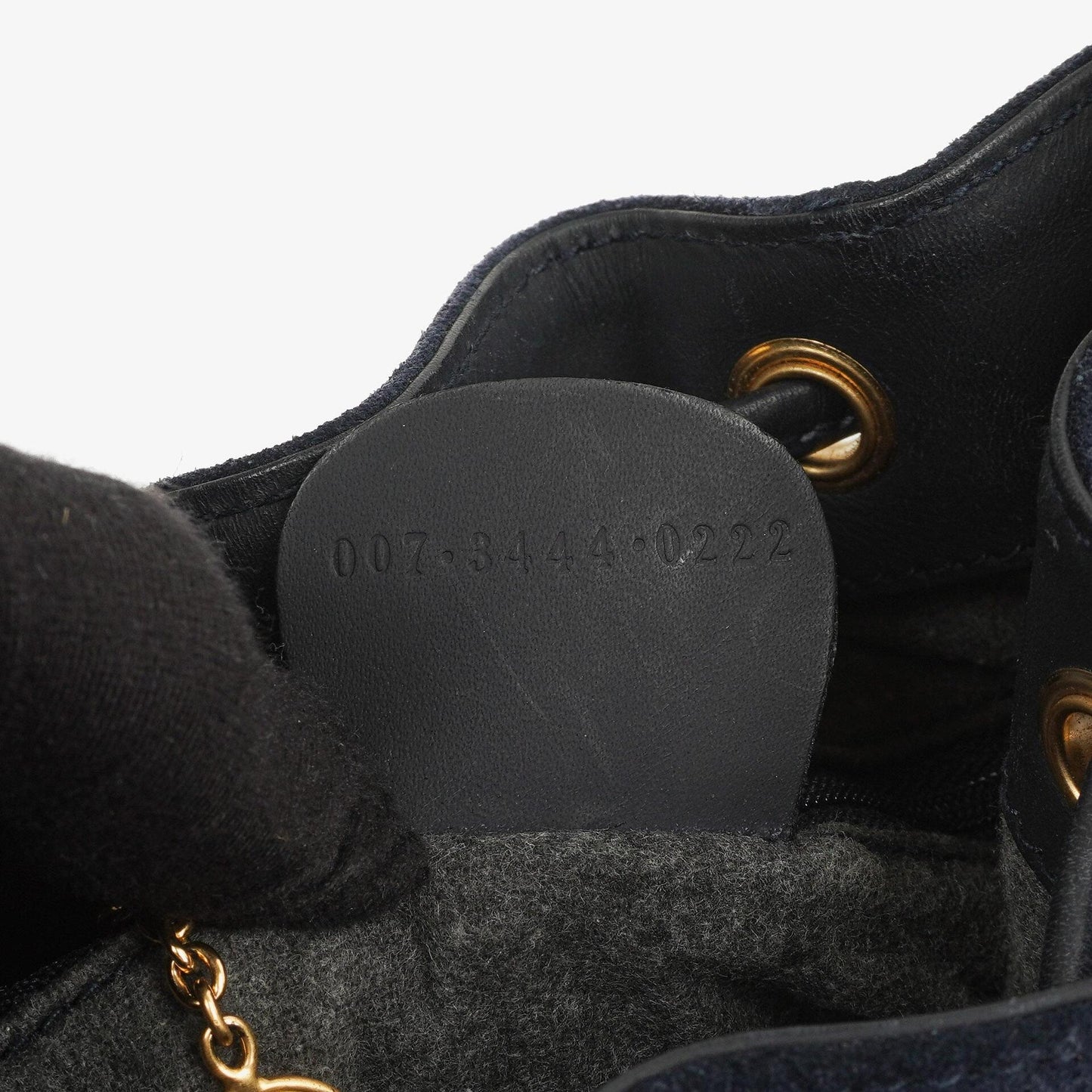 Gucci Vintage Horsebit Navy Suede And Leather Drawstring Bucket Bag
