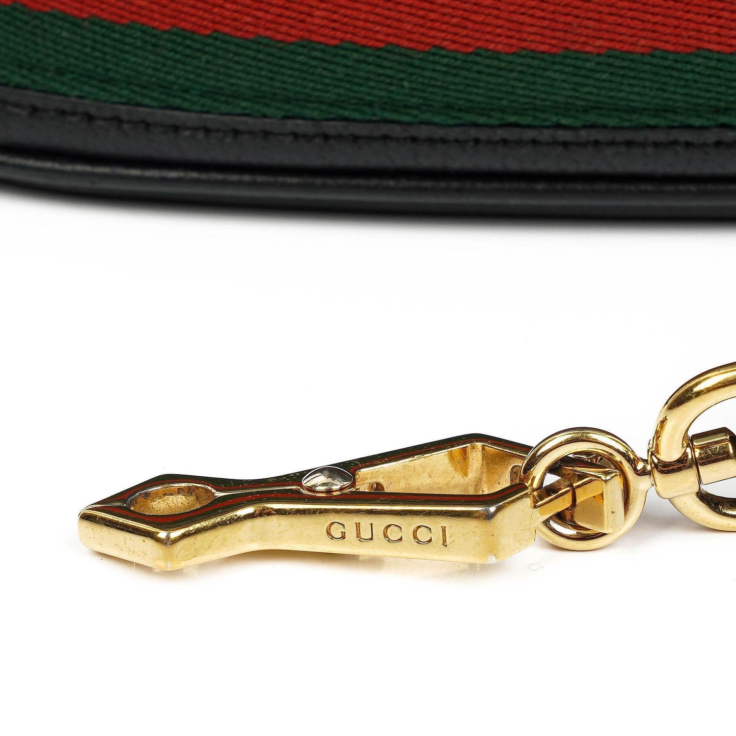 Gucci Web Ophidia Bucket Bag Small In Black Glazed Textured Calfskin