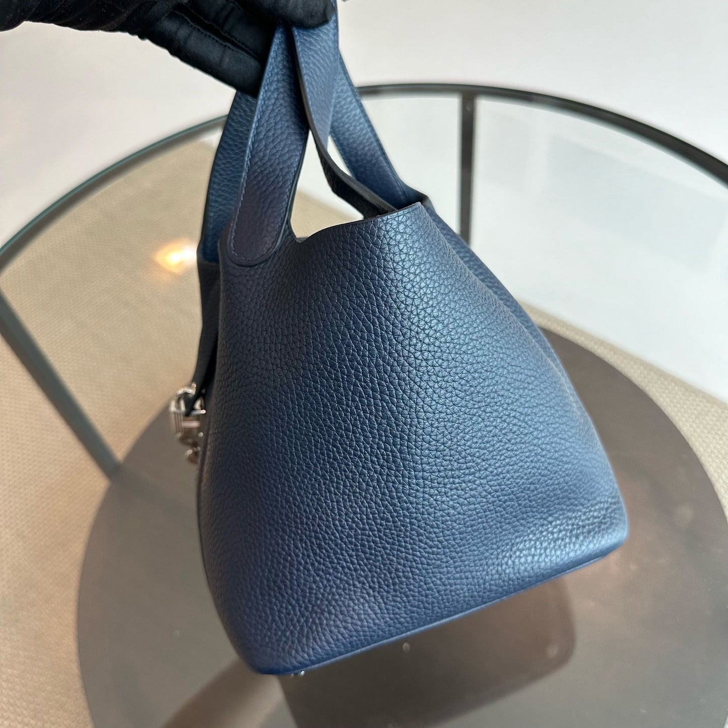Hermes Picotin 18 X Stamp Dark Blue Taurillon Clemence SHW