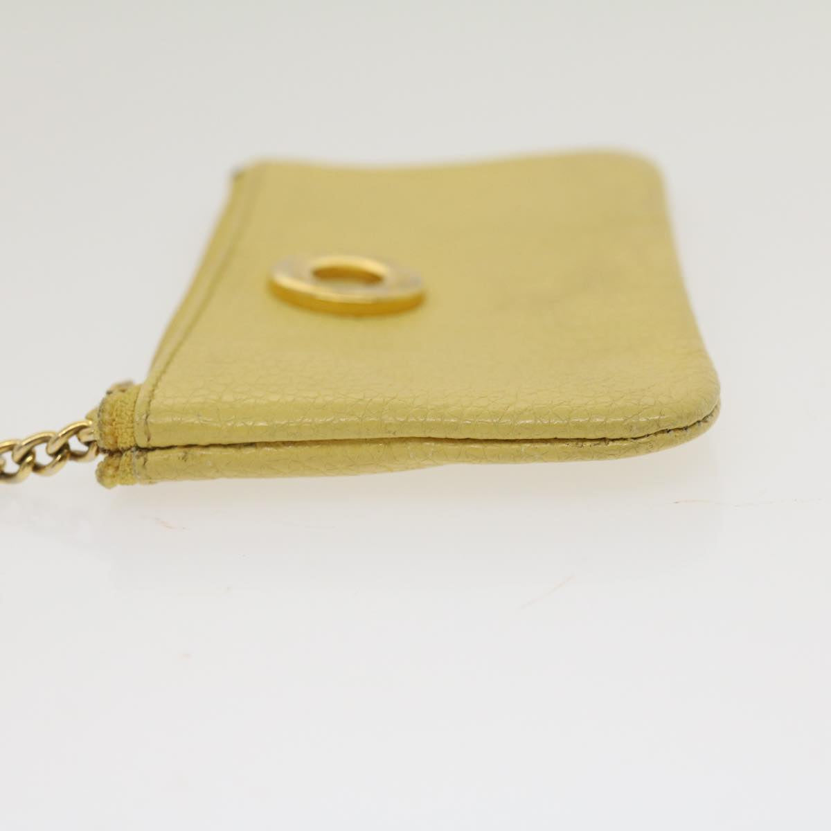 Luxury CELINE Coin Purse Leather Yellow hk413