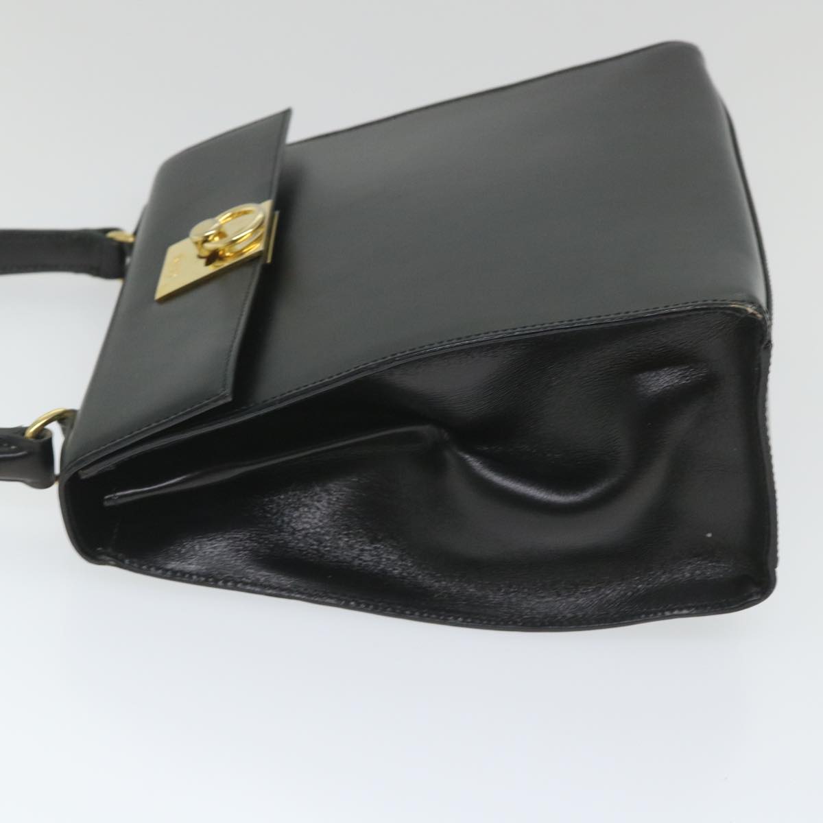 Luxury CELINE Hand Bag Leather 2way Black hk901
