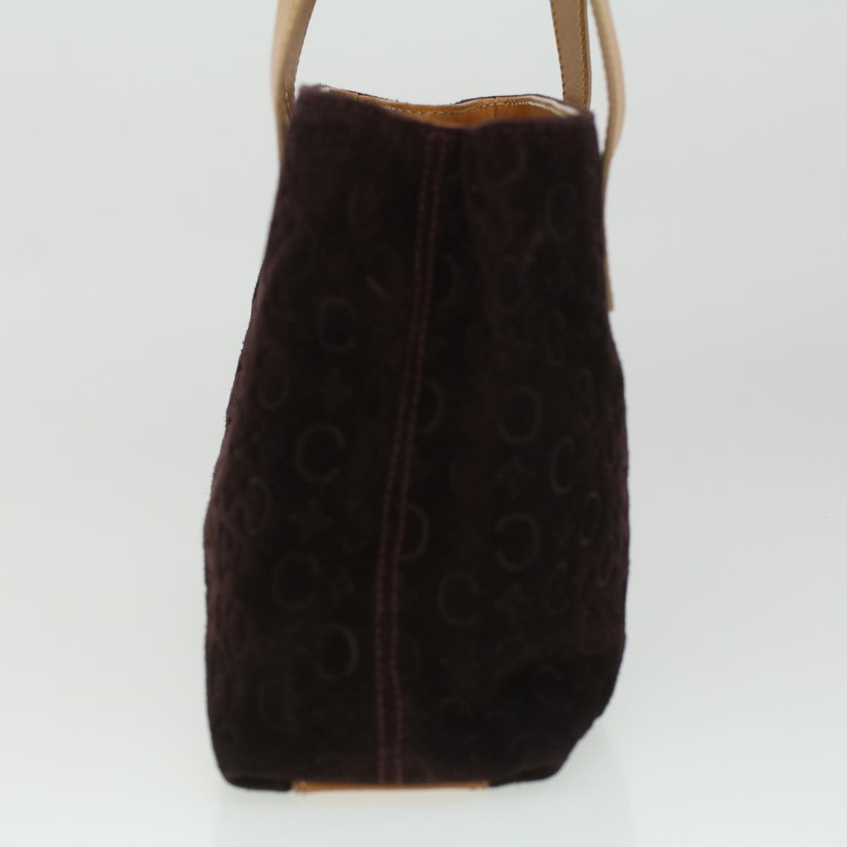 Luxury CELINE Macadam Canvas Clutch Hand Bag PVC Leather 3Set Brown purple im395
