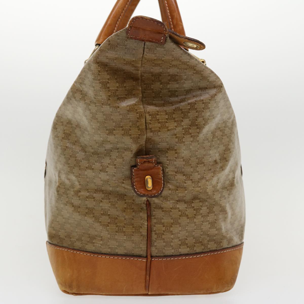 Luxury CELINE Macadam Canvas Boston Bag PVC Leather Beige im402