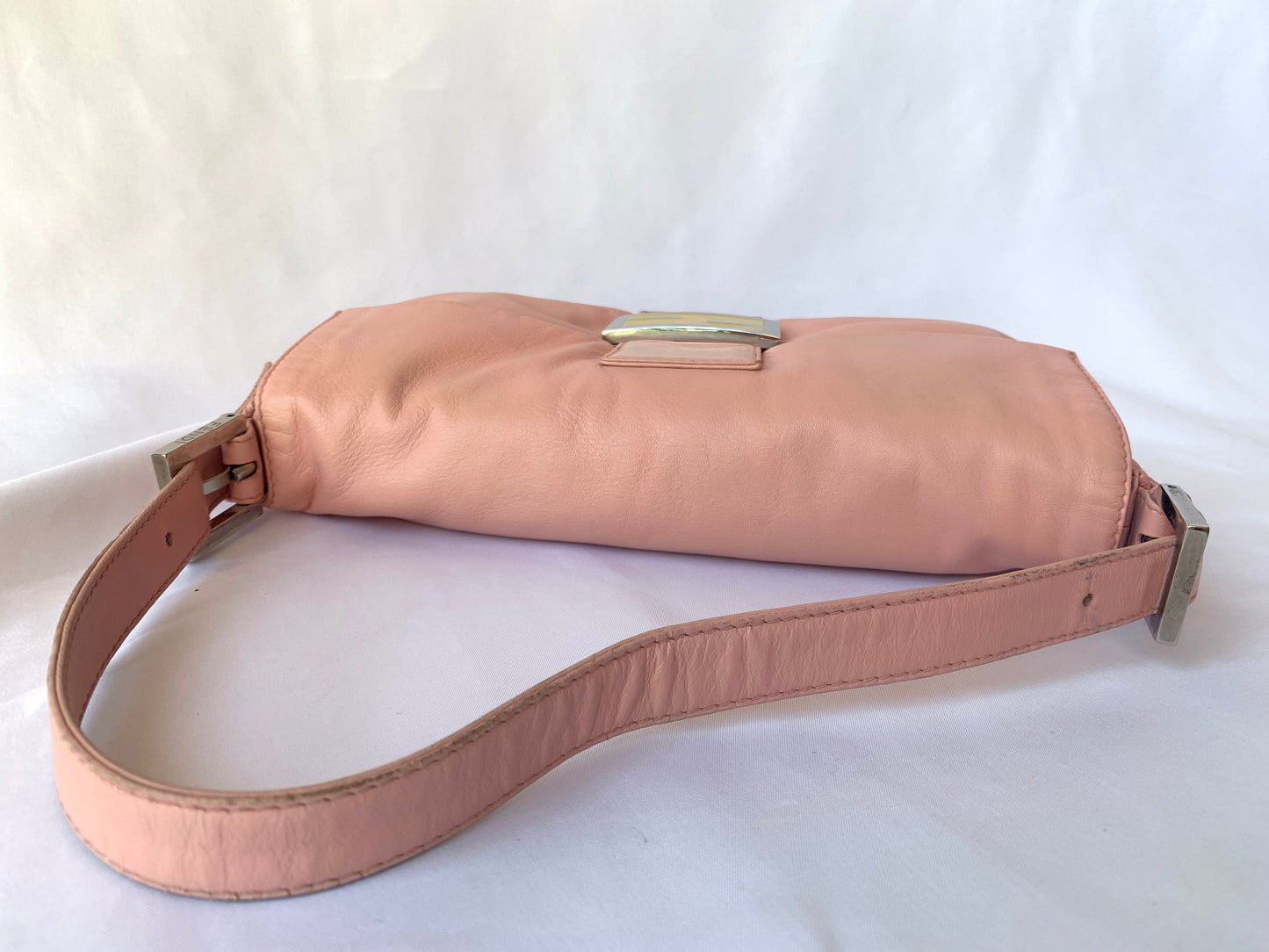 FENDI Baguette Pink Lambskin Leather