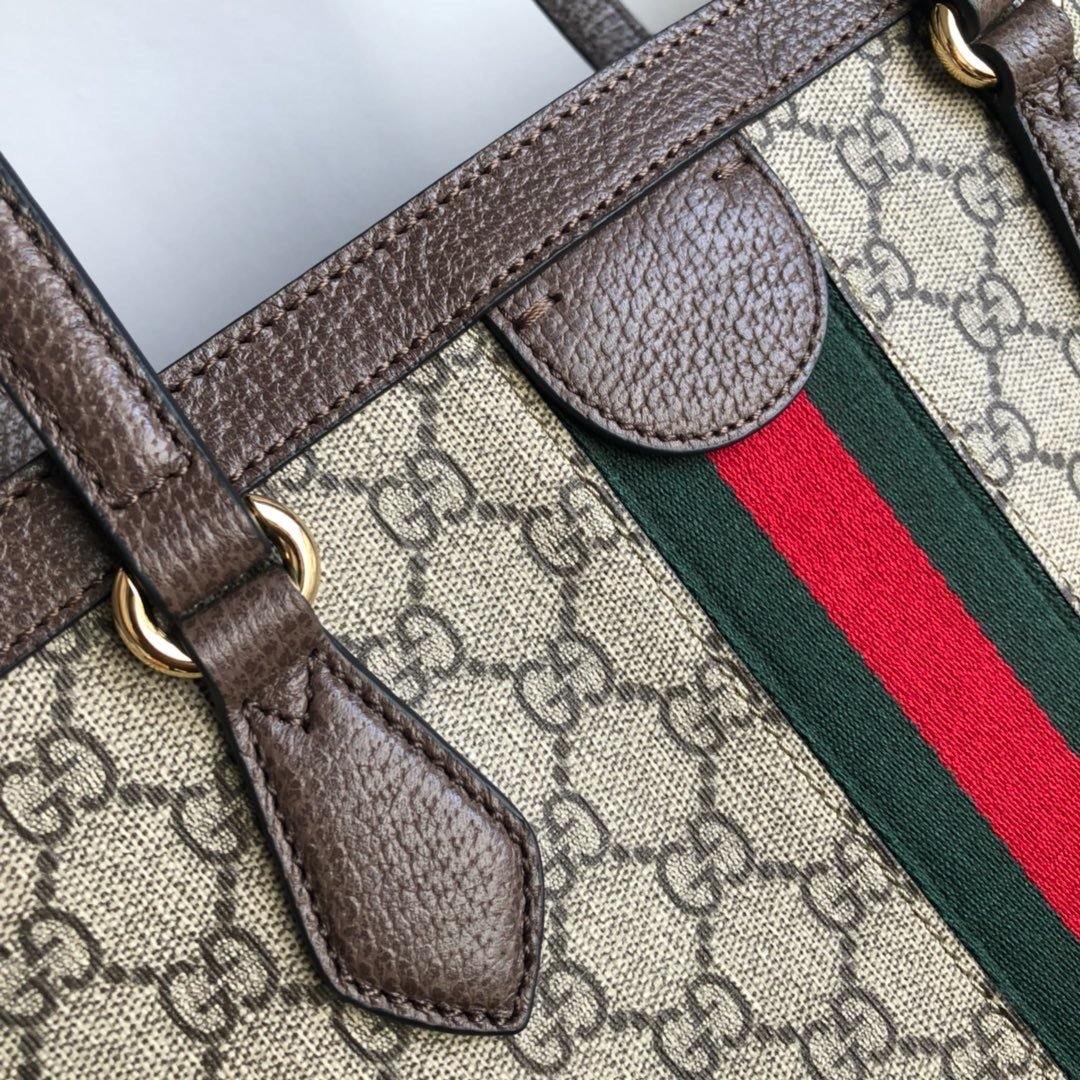 Gucci Ophidia Leather Canvas Tote Style 1
