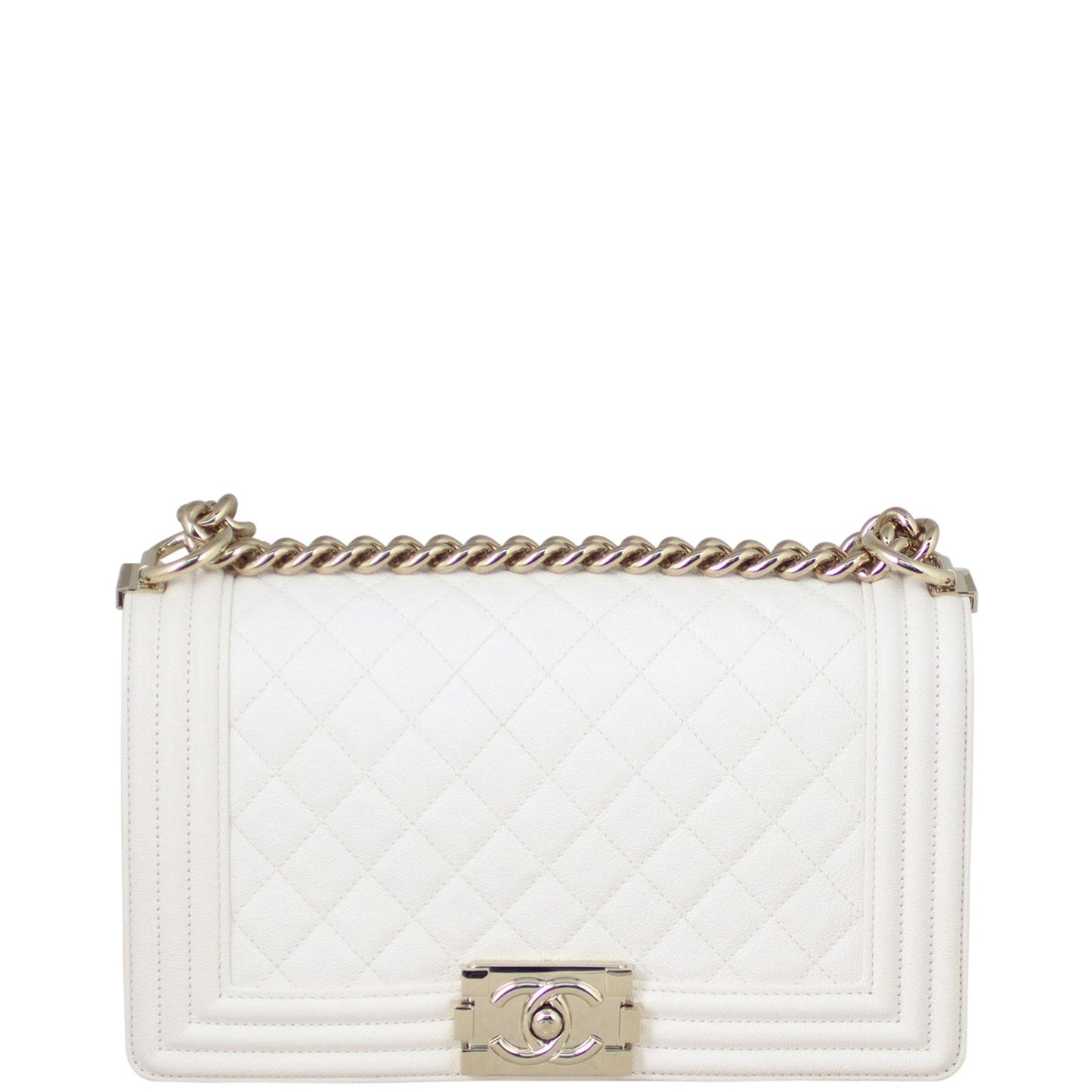 Chanel Boy Old Medium | White