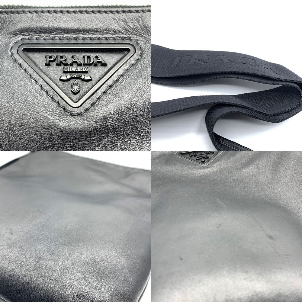 Prada Leather Shoulder Bag Black