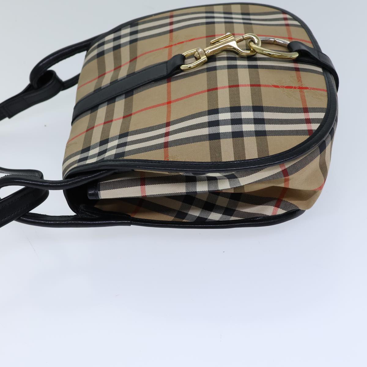 Luxury BurberrySs Nova Check Shoulder Bag Canvas Beige Auth ki4382