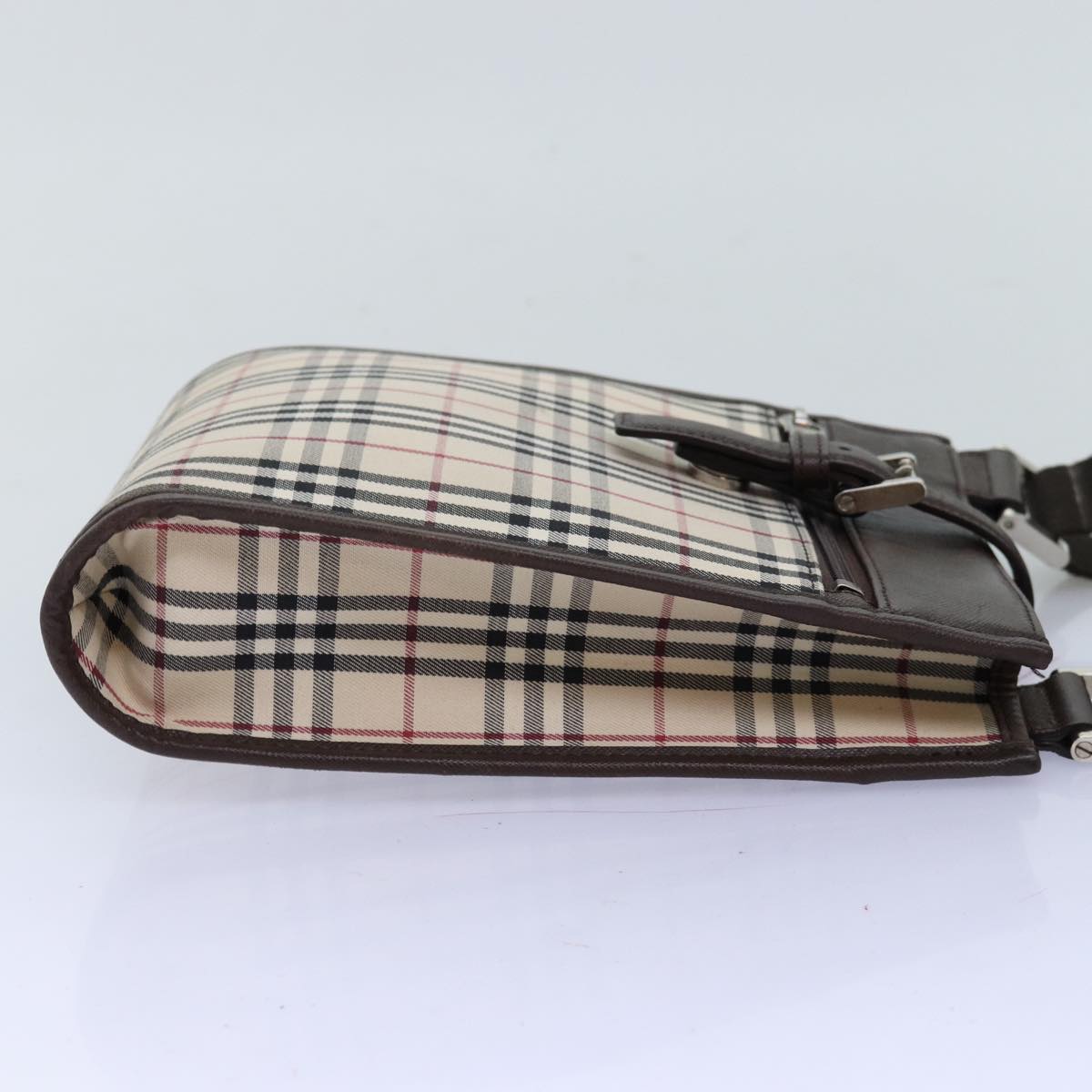 Luxury Burberry Nova Check Shoulder Bag Canvas Beige Brown Auth ki4418
