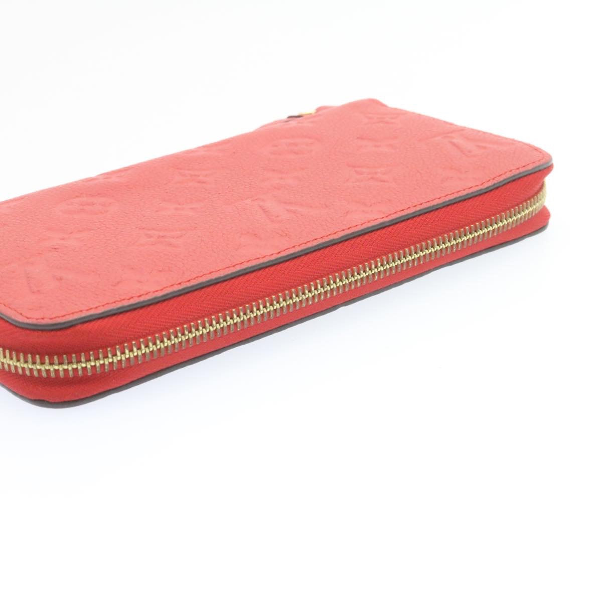 LOUIS VUITTON Monogram Empreinte Zippy Wallet Red M60017 LV knn040