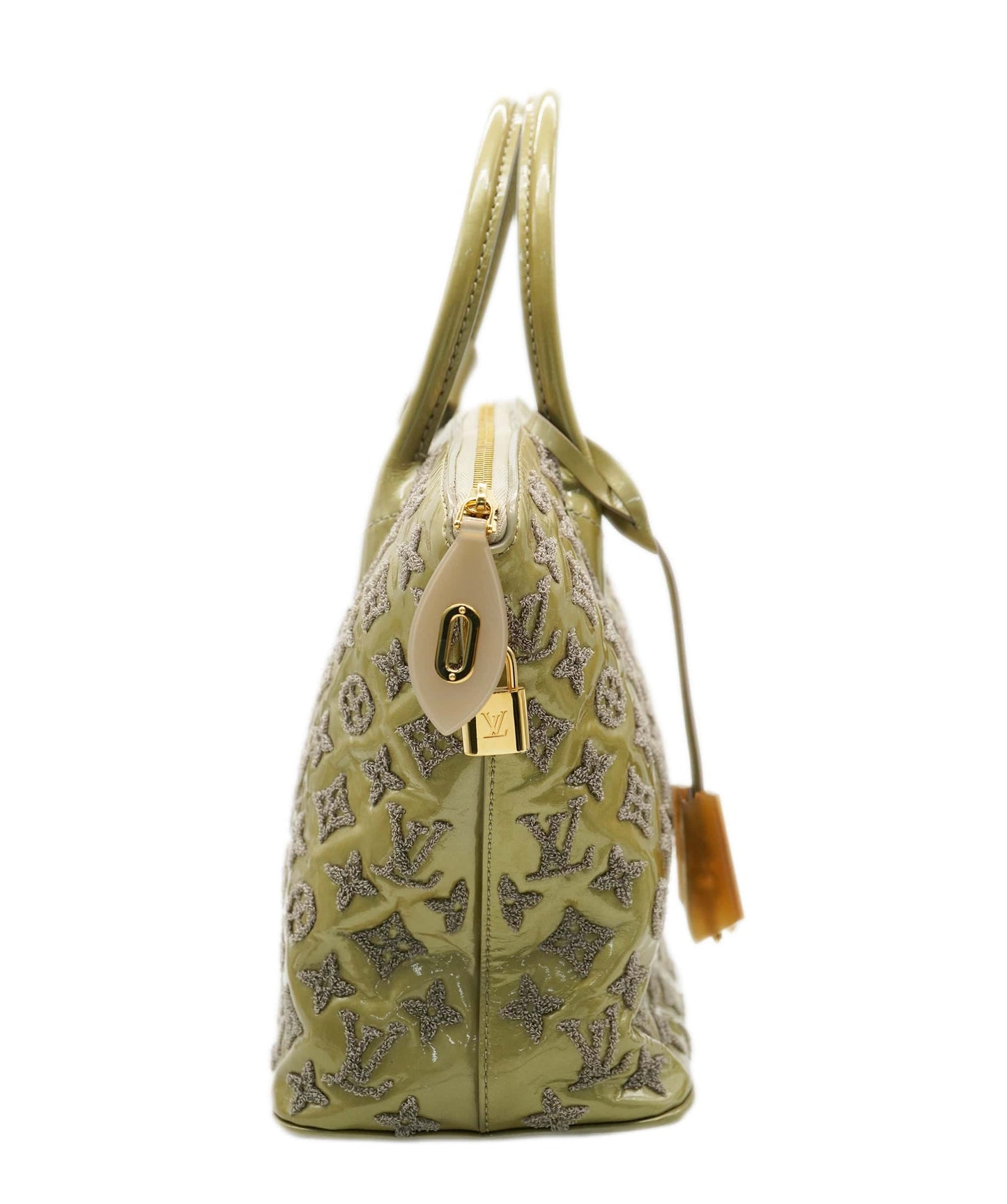 Louis Vuitton grey patent monnogrammed bag AVC1962