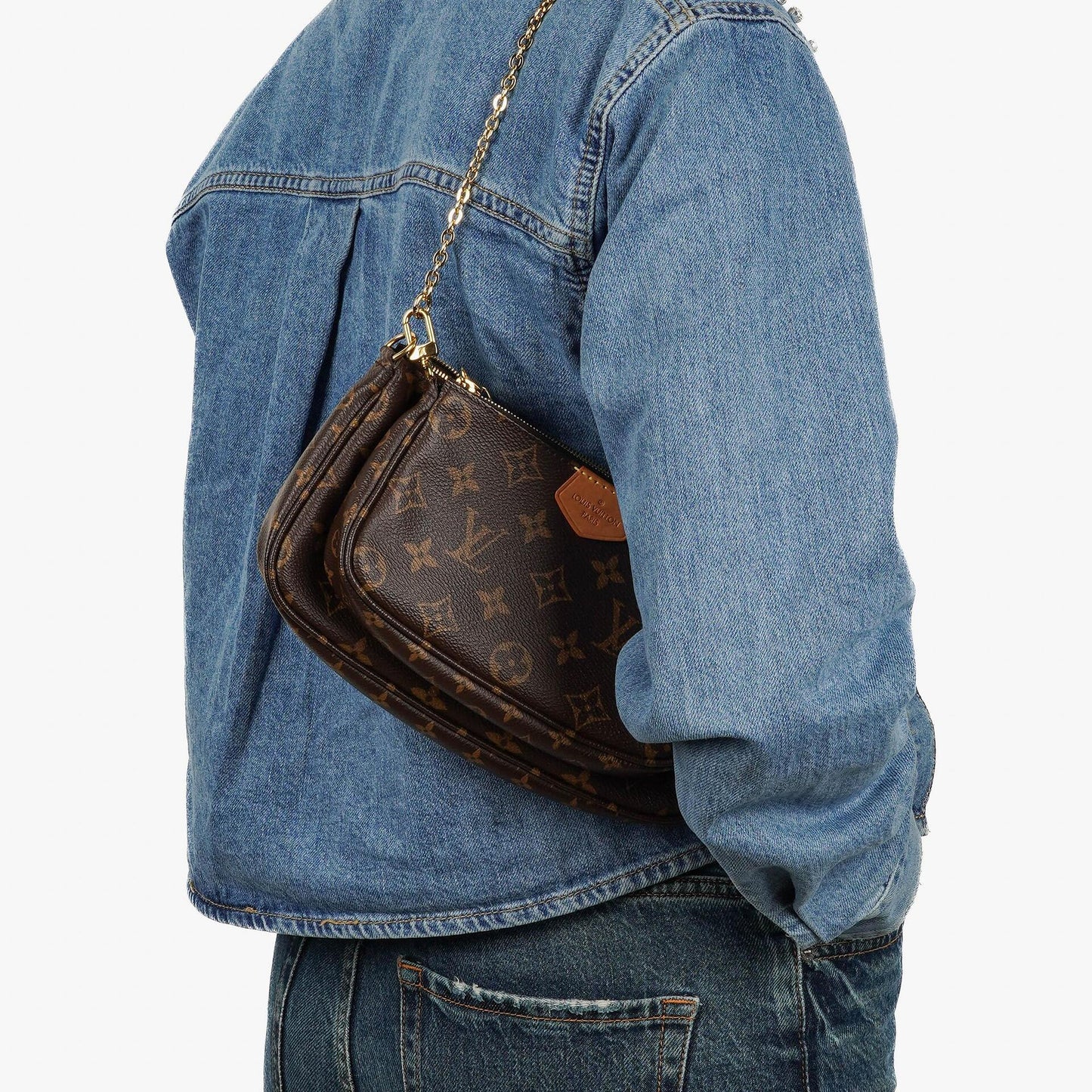 Louis Vuitton Multi Pochette Accessoires Monogram Canvas And Rose Clair Jacquard