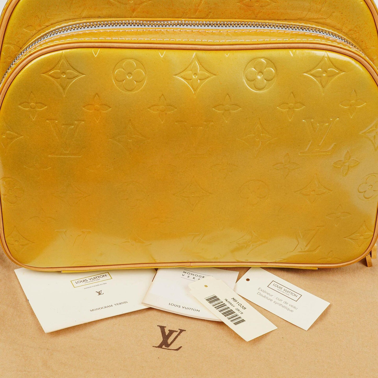 Louis Vuitton Murray Yellow Vernis Backpack