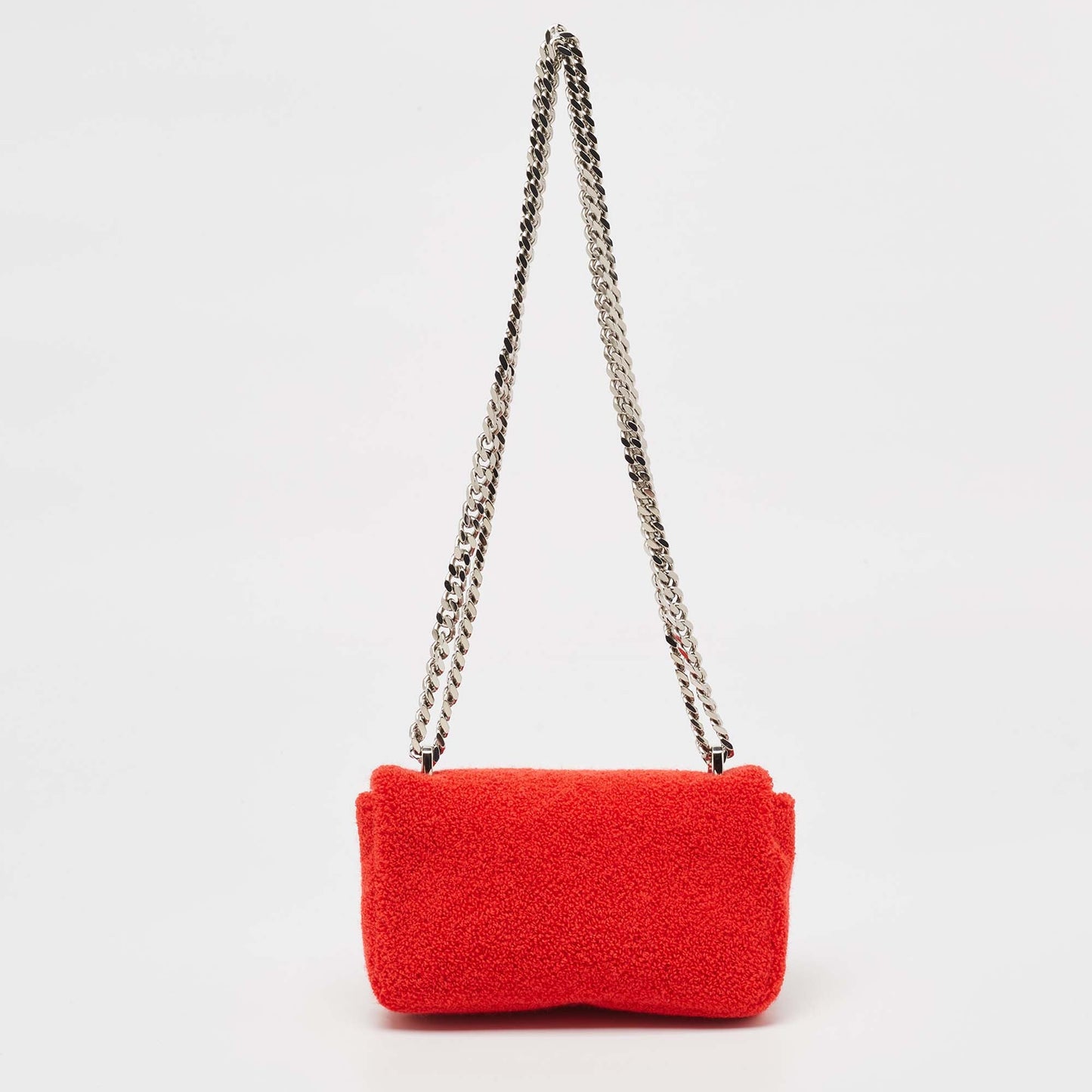 Luxury Burberry Red Terry Fabric Mini Love Lola Shoulder Bag