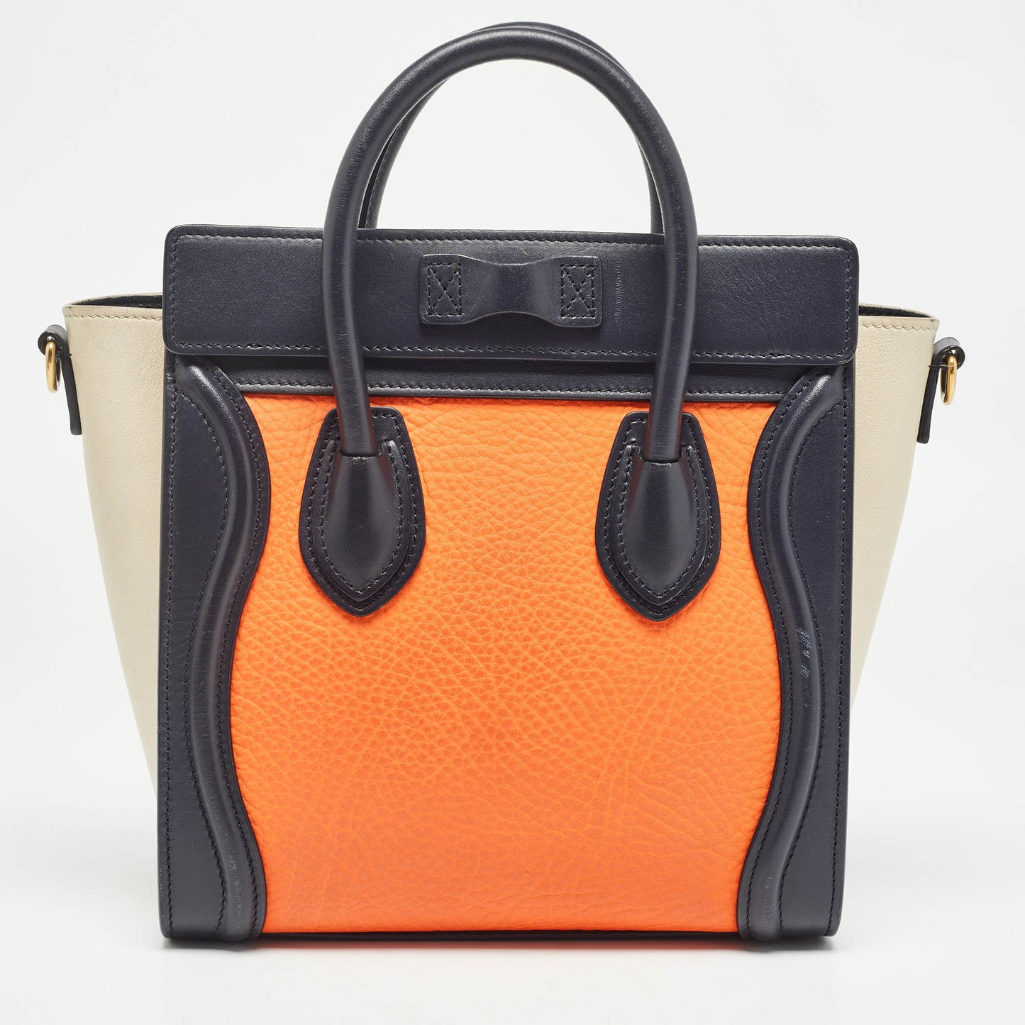 Luxury CELINE Tricolor Leather Nano Luggage Tote