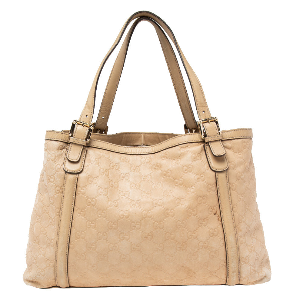Gucci Guccissima Beige Leather Tote Style 2