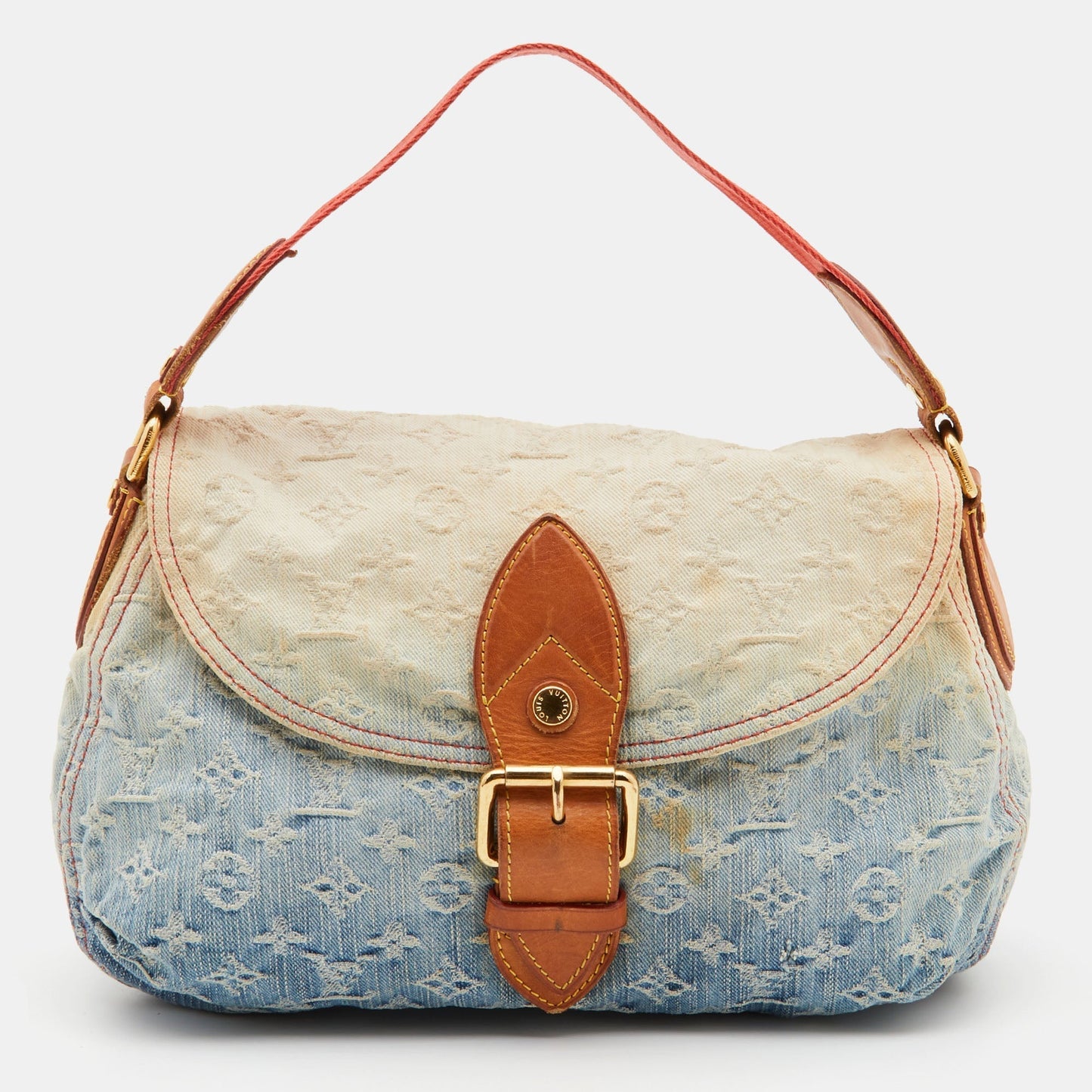 LOUIS VUITTON Blue Monogram and Leather Limited Edition Sunshine Bag