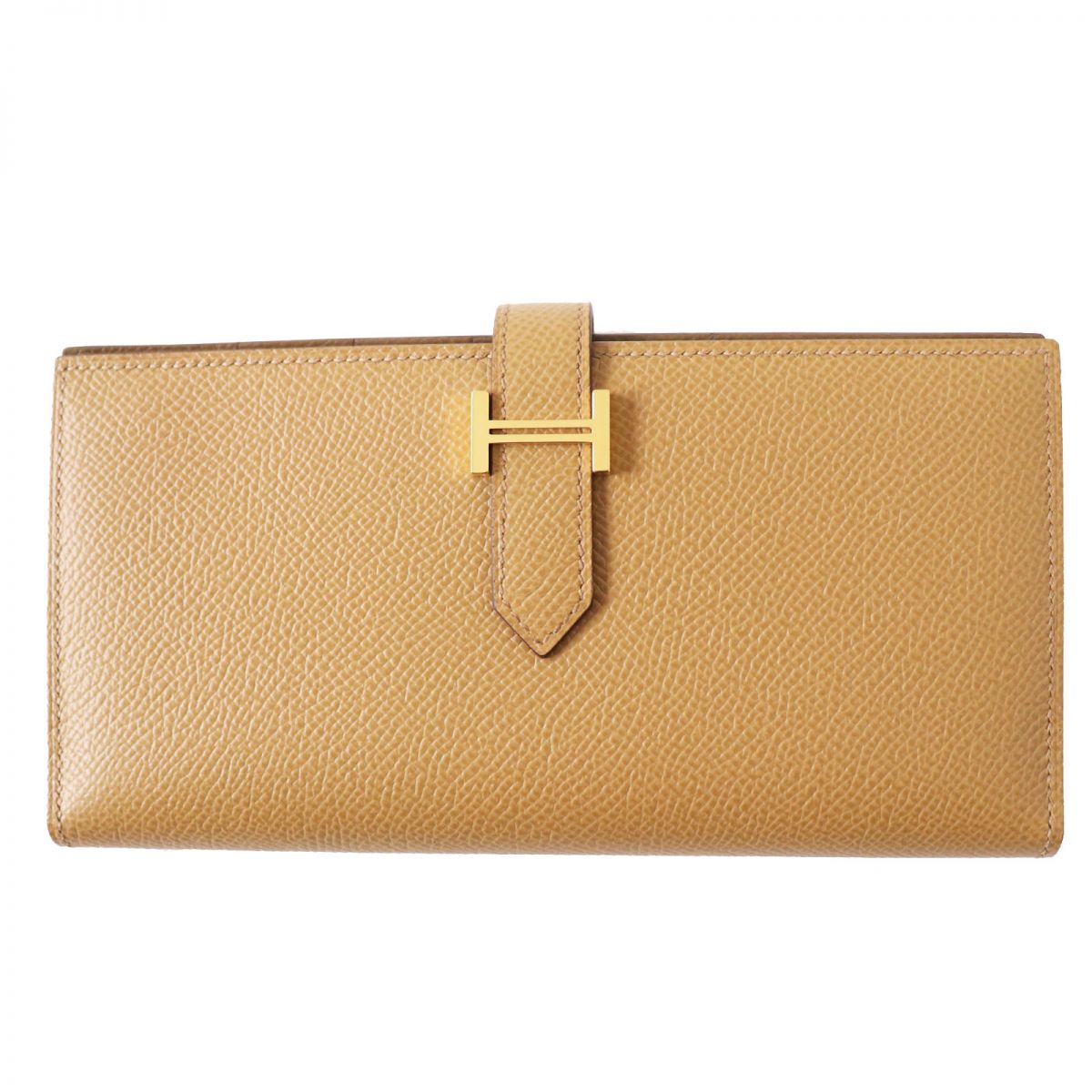 HERMES Long Wallet Purse Main?FEpsom Biscuit/Arzan Women Used