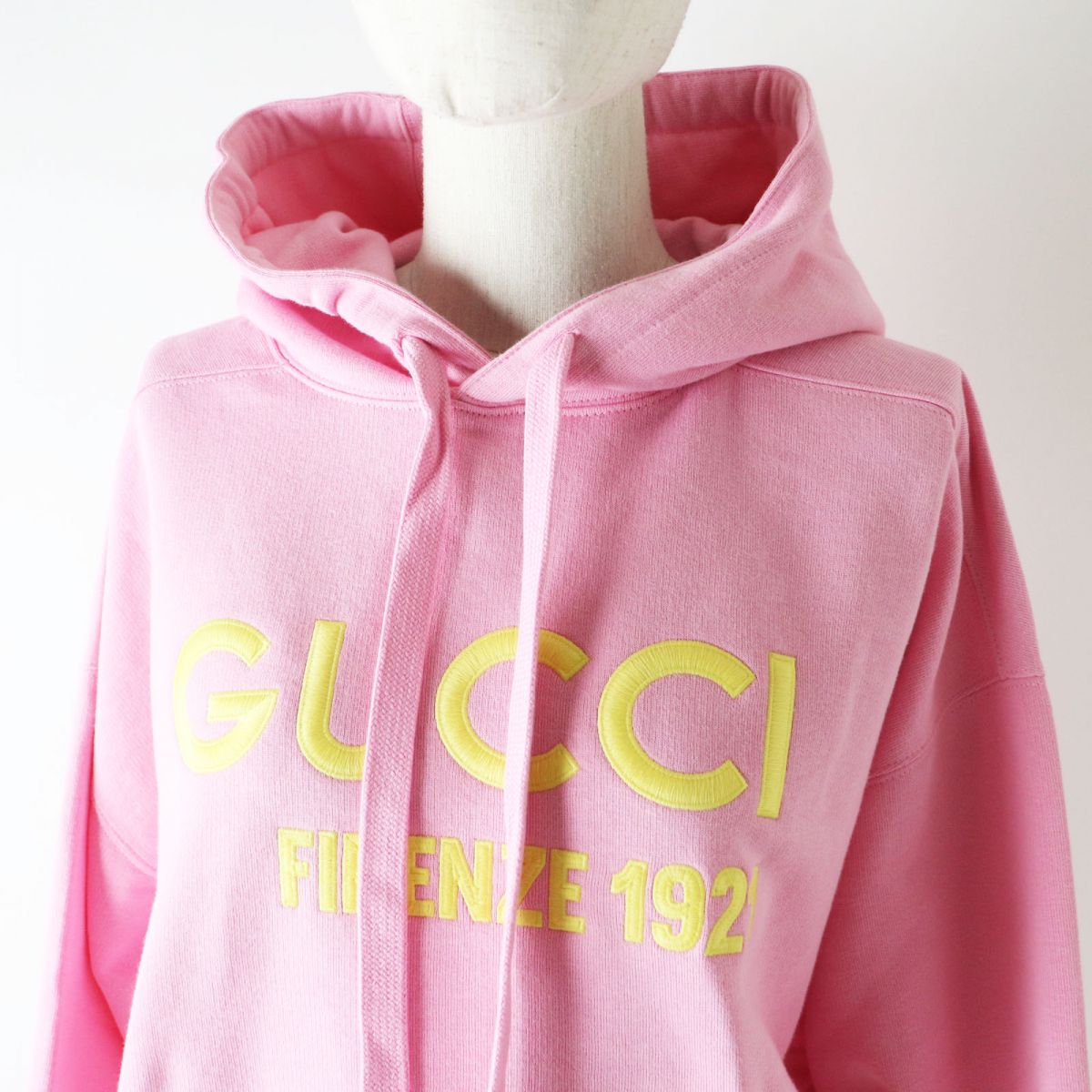 GUCCI Hoodie Main: 100% cotton, Part: 99% cotton, Part: 1% polyurethane, Part: 100% polyester Pink x Yellow Women M