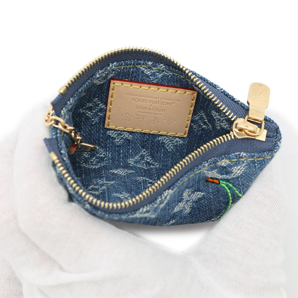 LOUIS VUITTON LV Ã TM Card Key Case Pochette Cles BlueM14938 Monogram Cherry Denim