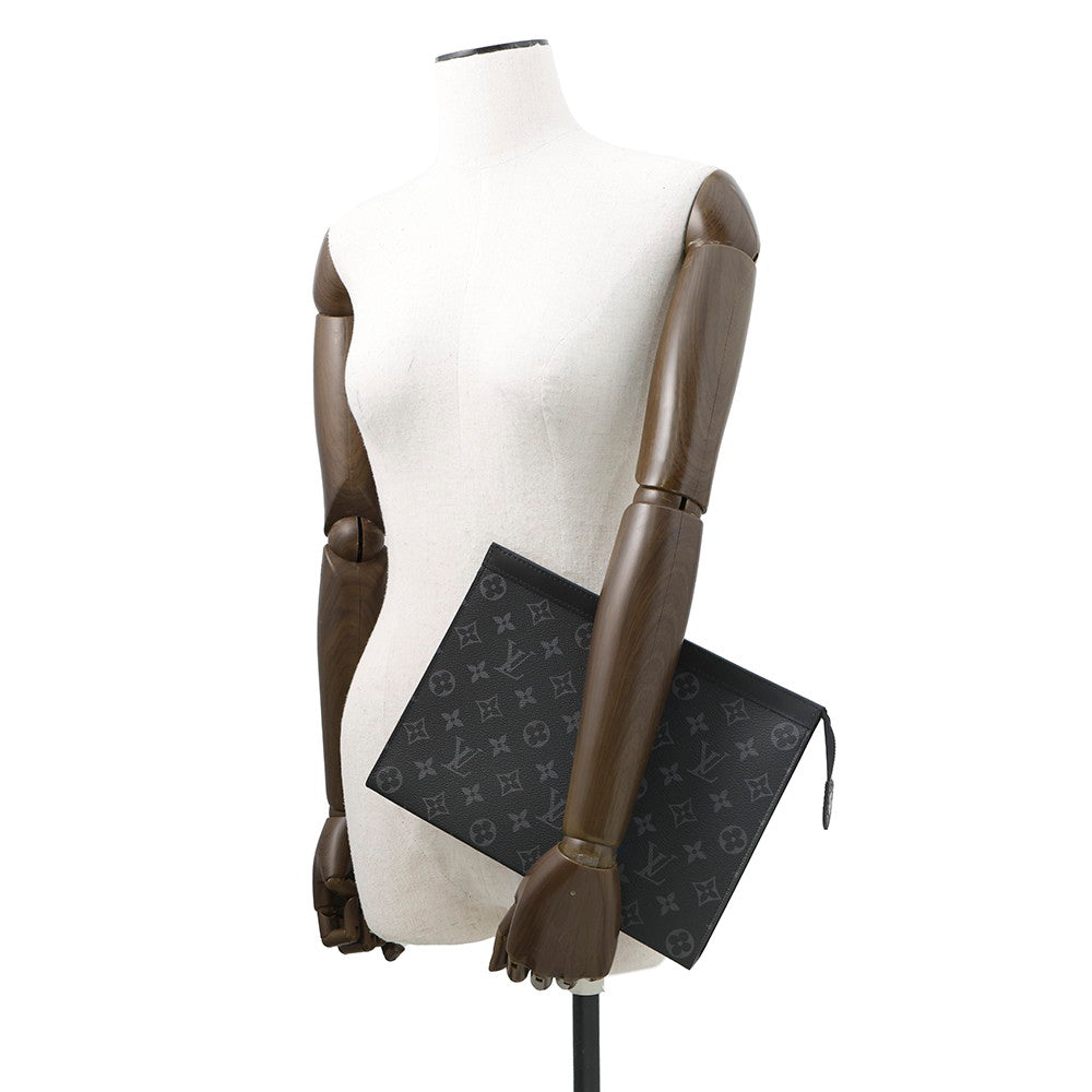 LOUIS VUITTON Pochette Voyage NoirM61692 Monogram Eclipse Size MM
