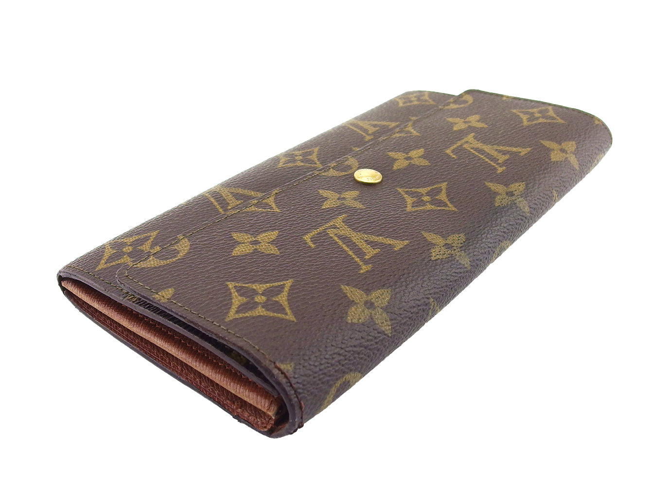 LOUIS VUITTON Long Wallet Purse M61724 Brown beige Pochette Porto Monécredi