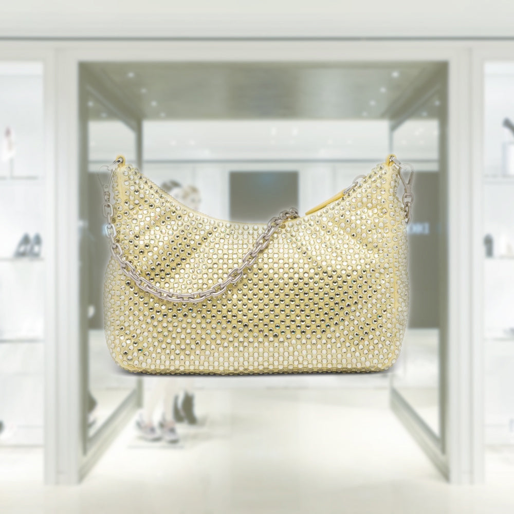 Prada Re-Edition 2005 satin bag with crystals