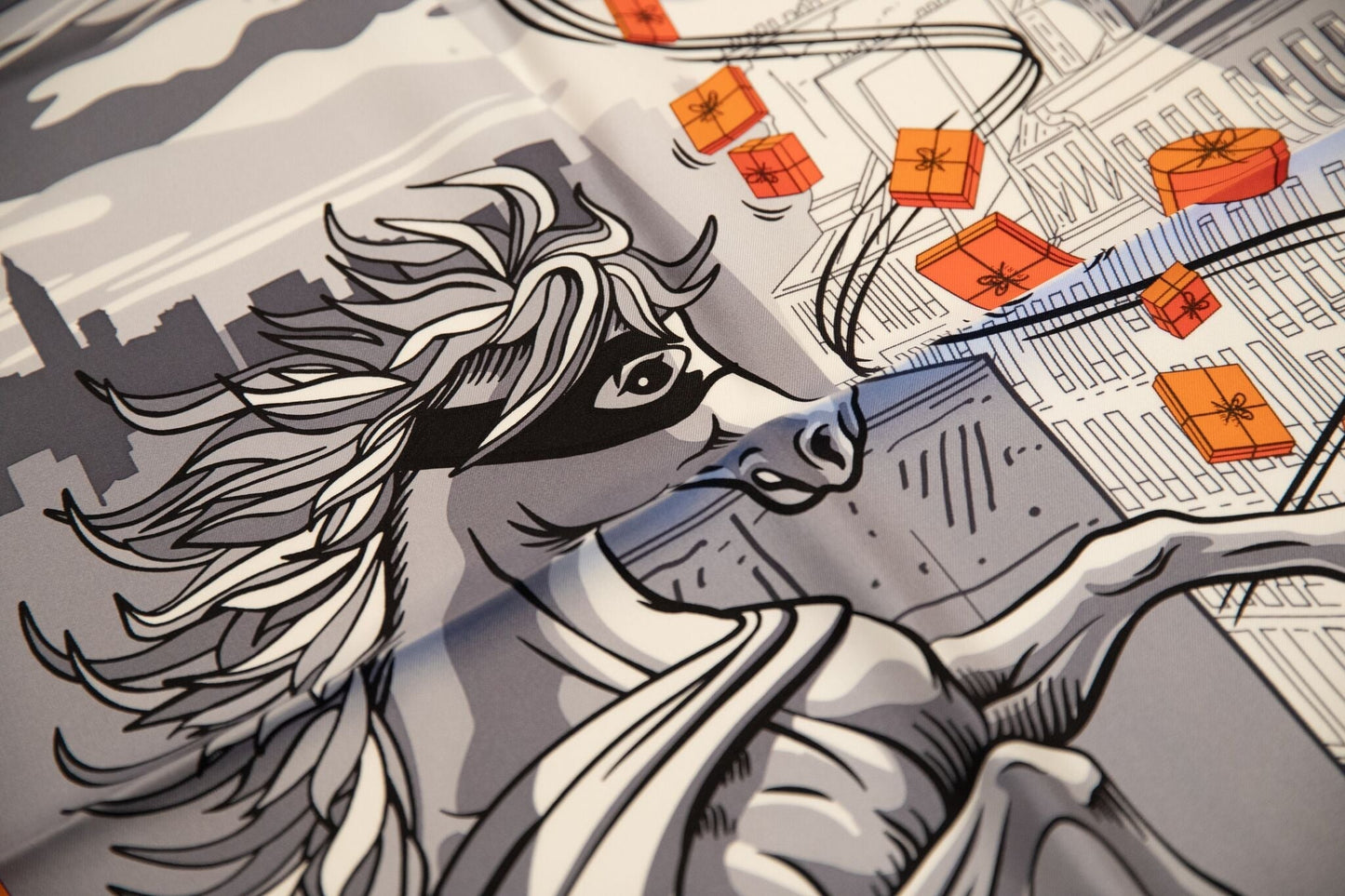 Hermes Gray Faubourg Scarf