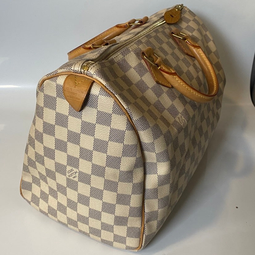 Louis Vuitton Damier Azur White Satchel Bag