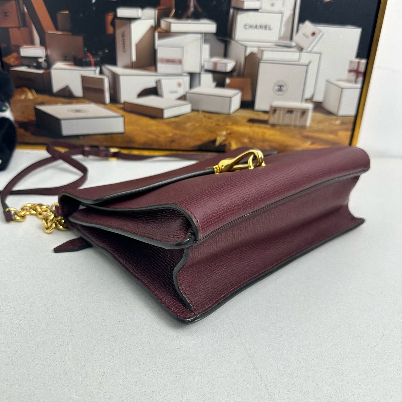 Luxury Burberry Vintage Burgundy Crossbody Bag - Designer Handbag 12010222