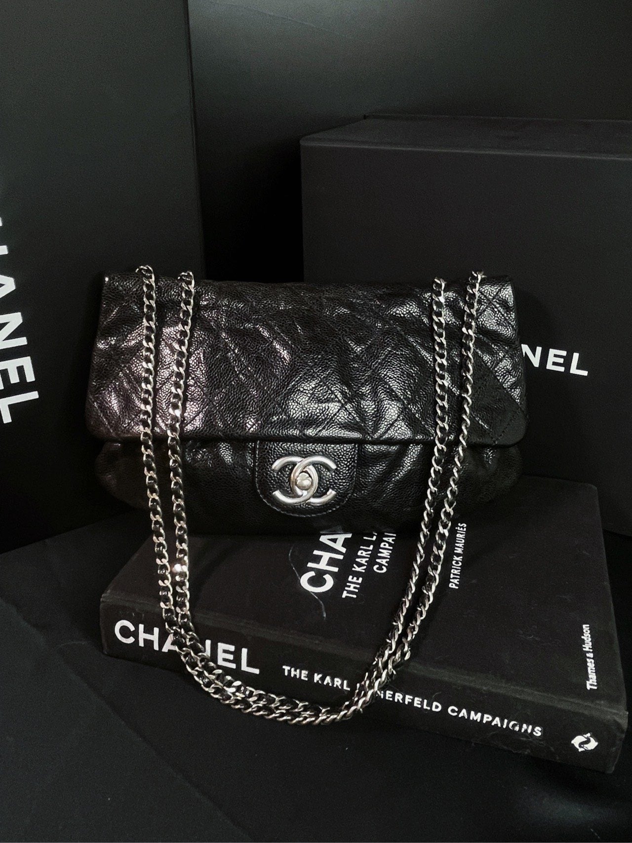 Chanel Caviar Limited Flap Bag Black Shoulder Bag