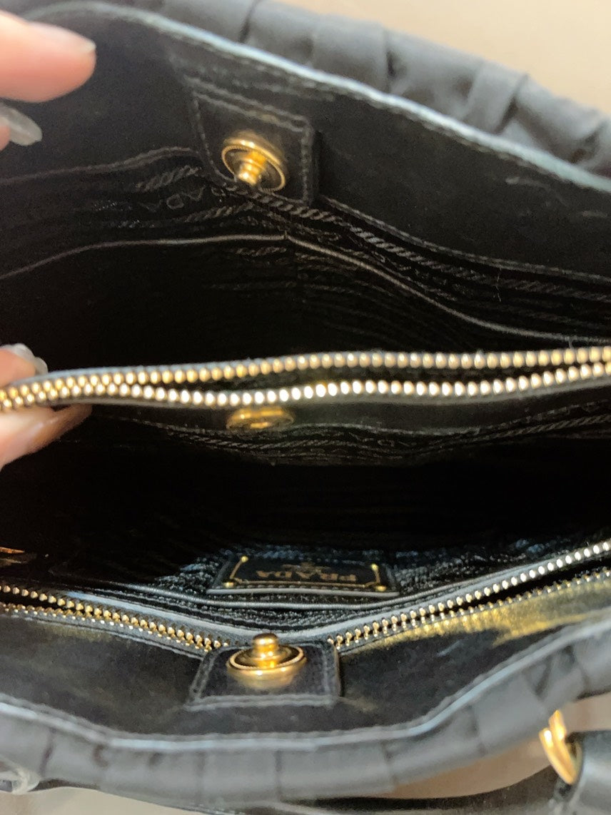 Prada Classic 2Ways Tote in Black Nylon - Designer Bag