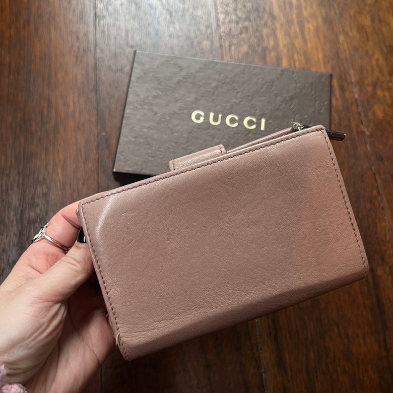 Gucci Leather Wallet AF676 Beige Wallet