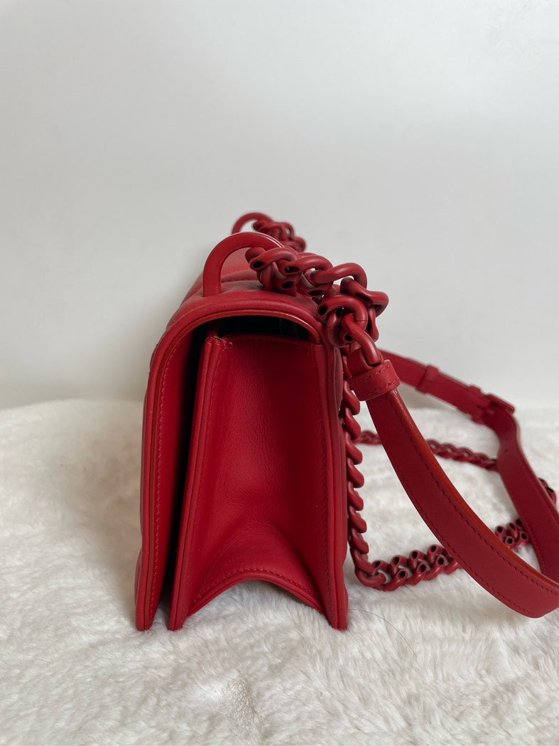 Christian Dior Diorama Chain Bag Red Leather Shoulder Bag