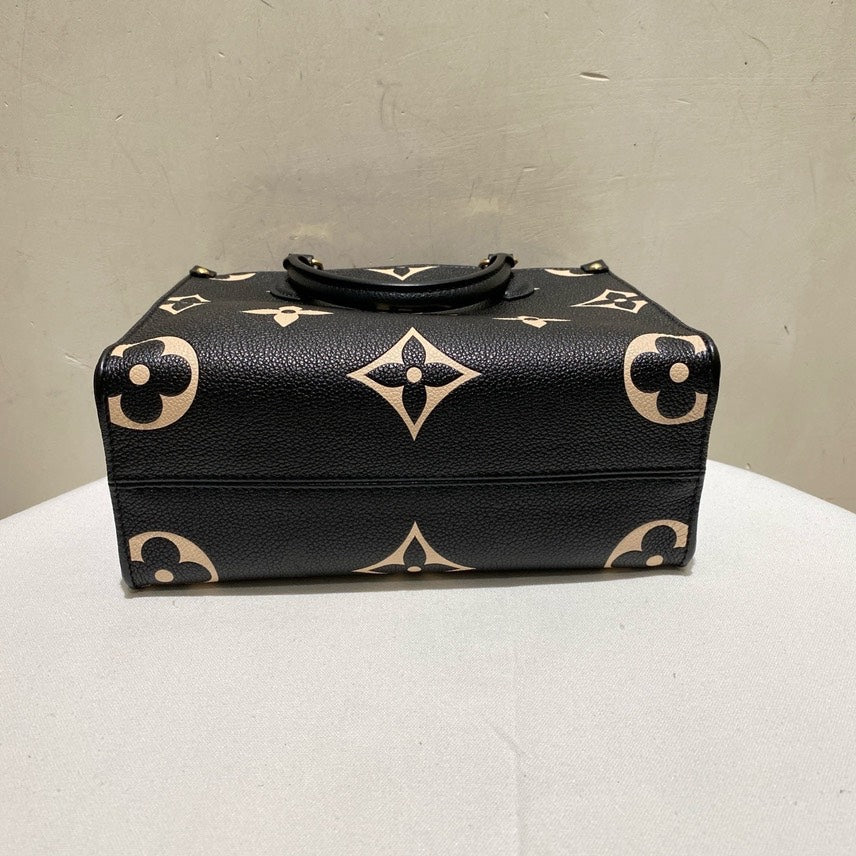 Louis Vuitton On the Go Small Tote Black Leather Bag