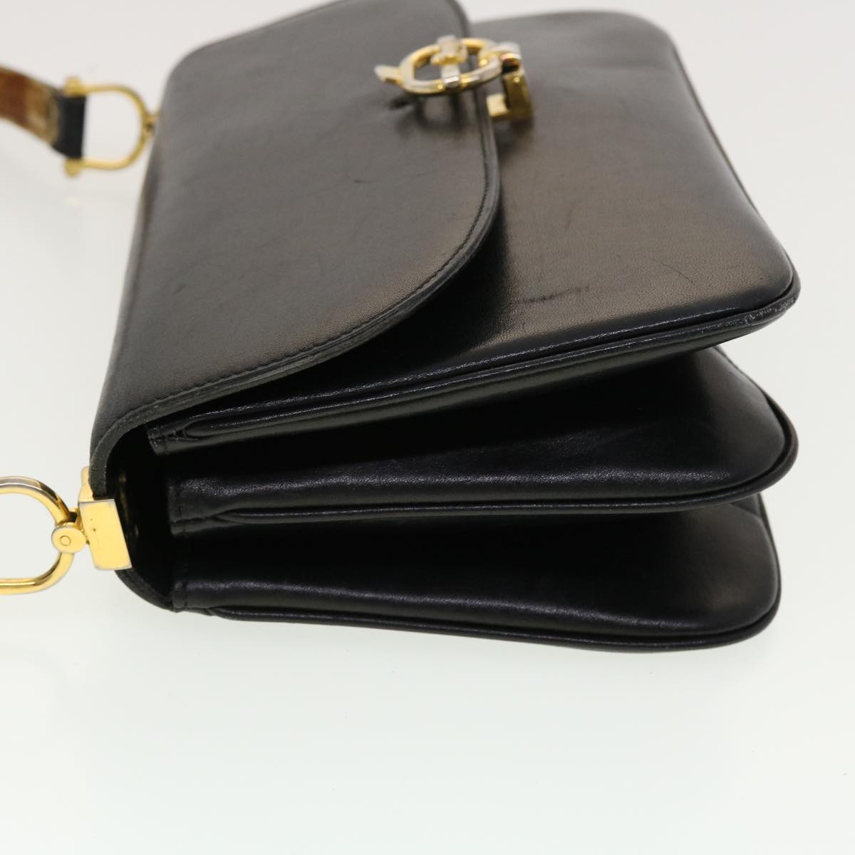 Luxury CELINE Horse Carriage Shoulder Bag Leather Black rd5162