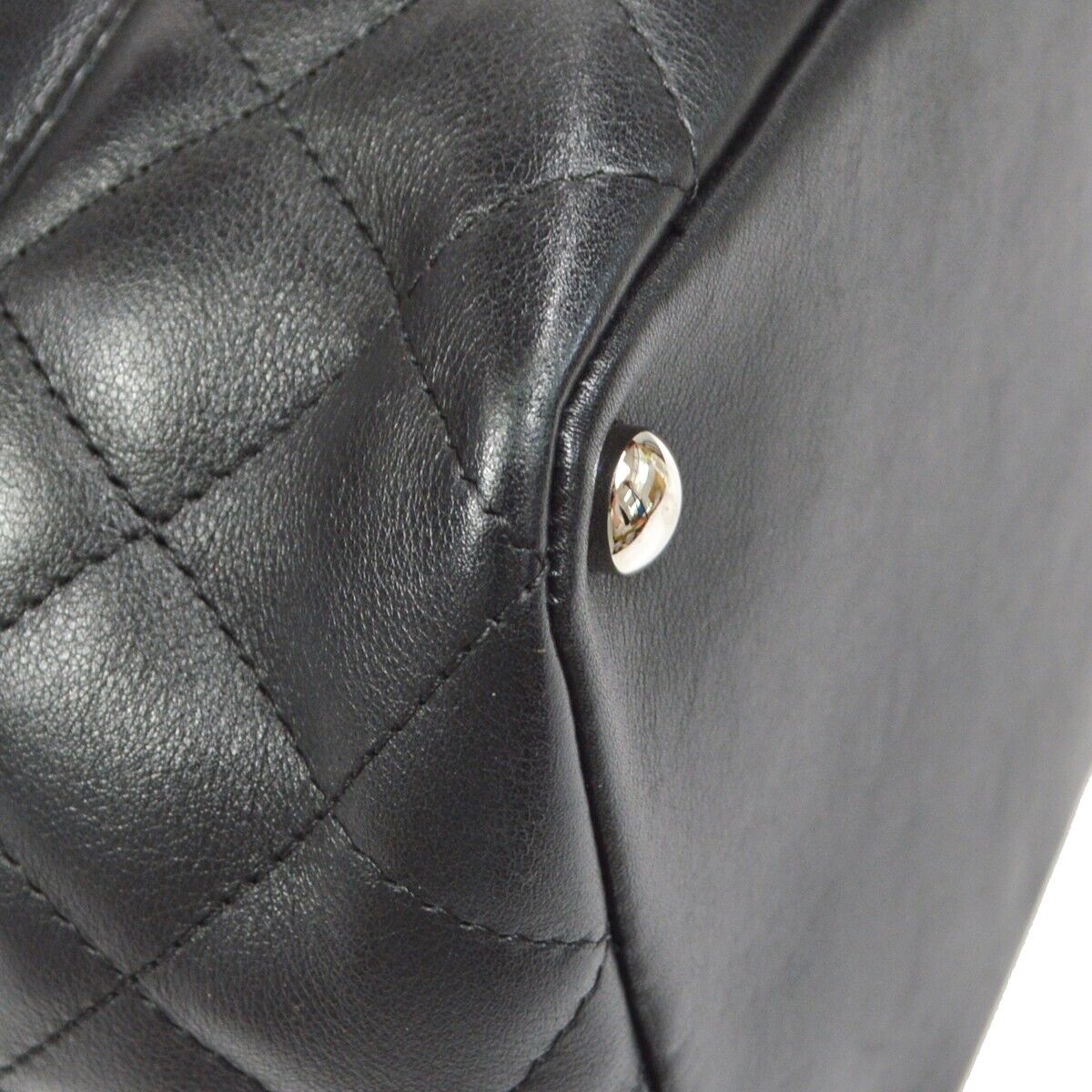 CHANEL Quilted Cambon Ligne CC Hand Tote Bag Black Calfskin 9016182 54803