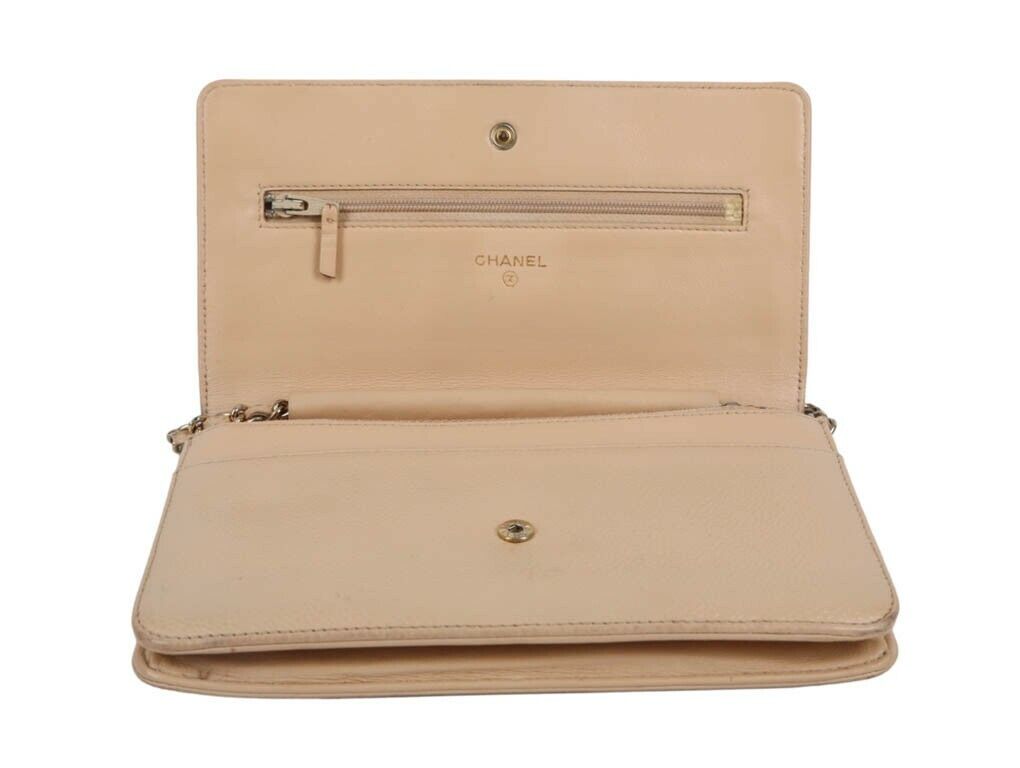 WOMENS DESIGNER Chanel Timeless Wallet on Chain BEIGE