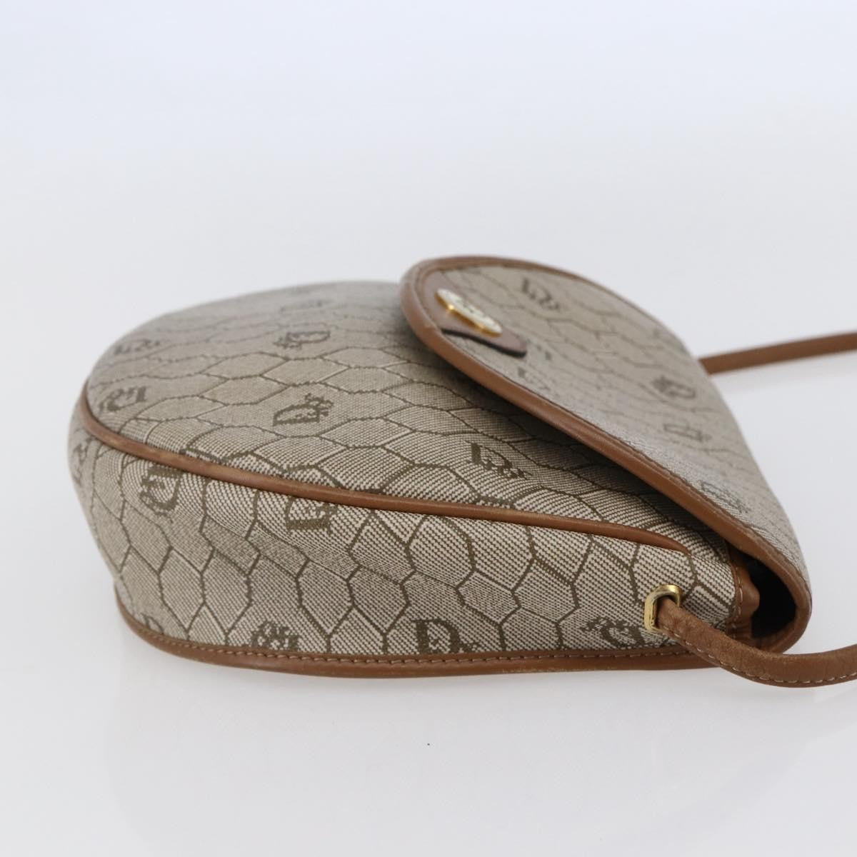 Christian Dior Honeycomb Flap Crossbody Bag Coated Canvas Beige Canvas Shoulder Bag Bag ()