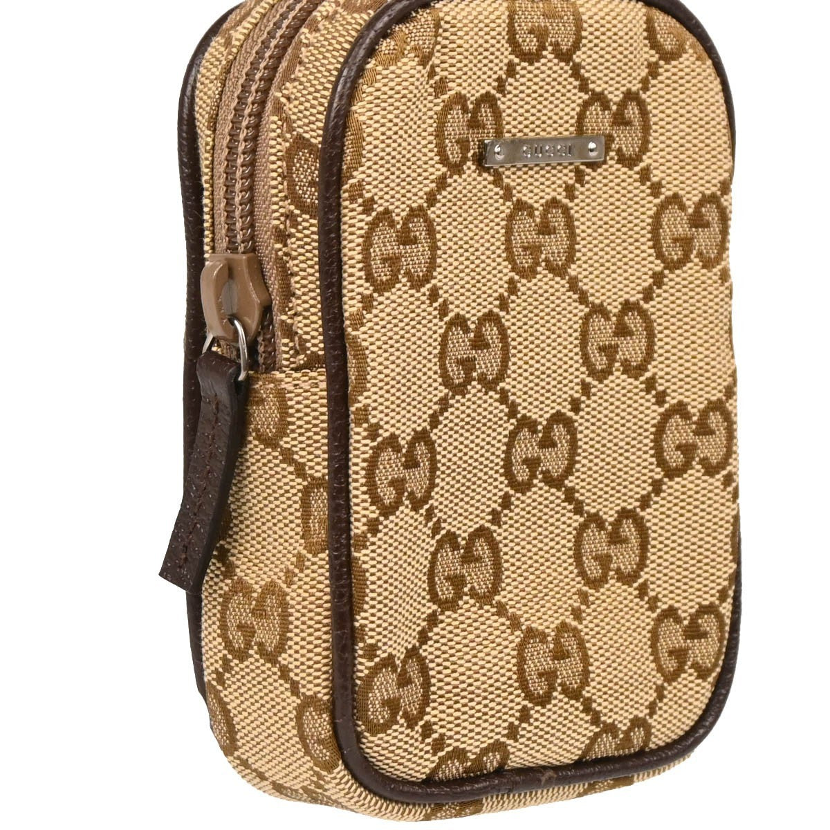 Gucci Gg Marmont Cigarette Case Matelasse Leather Beige Canvas Clutche & Pouche Bag ( )