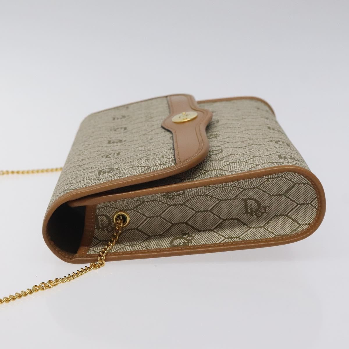Christian Dior Honeycomb Flap Crossbody Bag Coated Canvas Beige Canvas Bag ()