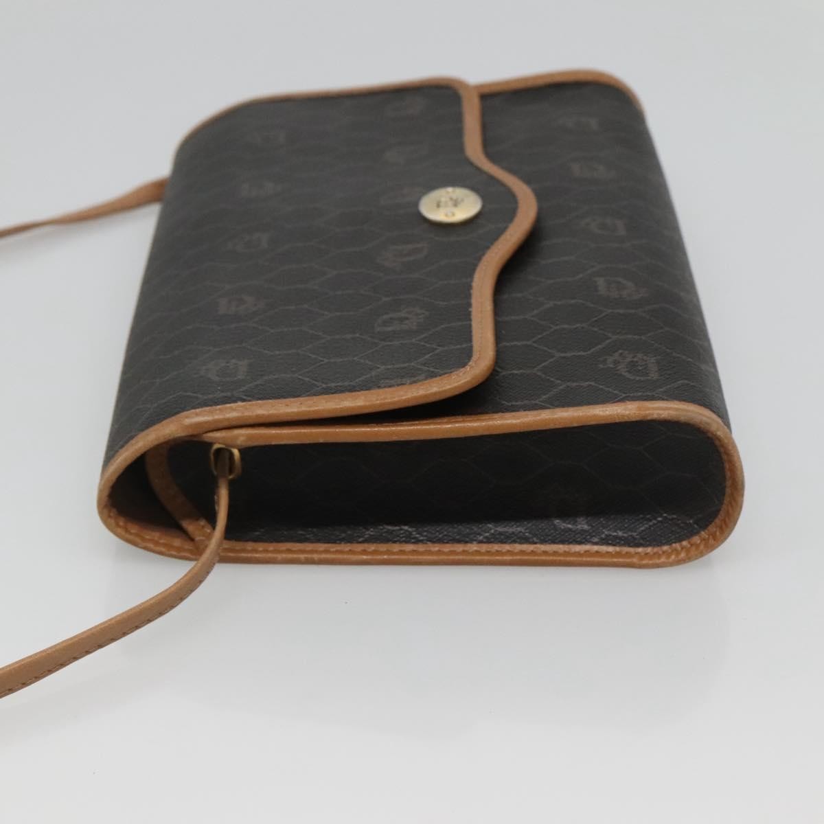 Christian Dior Honeycomb Flap Crossbody Bag Coated Canvas Black Canvas Shoulder Bag Bag ()