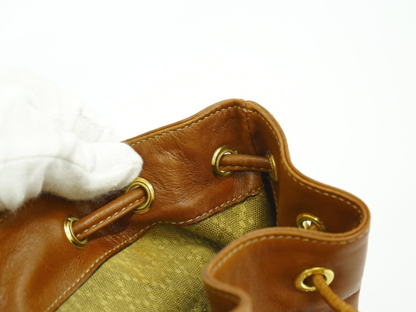 Gucci Bamboo Backpack Leather Brown Leather Backpack Bag ( )