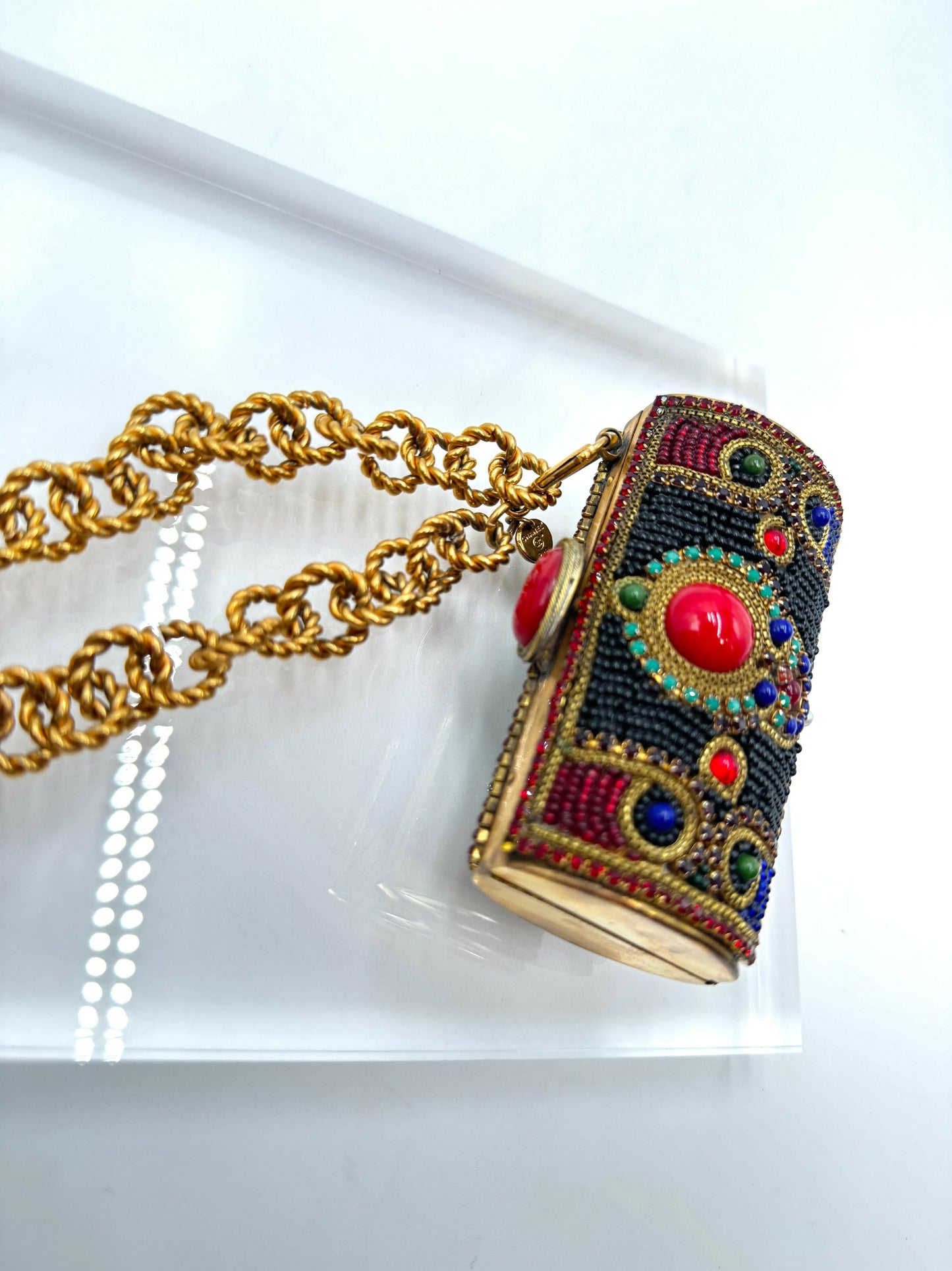 Chanel 1981 Jewelled Metal Clutch